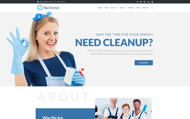 клининговые услуги отзывчивая тема wordpress