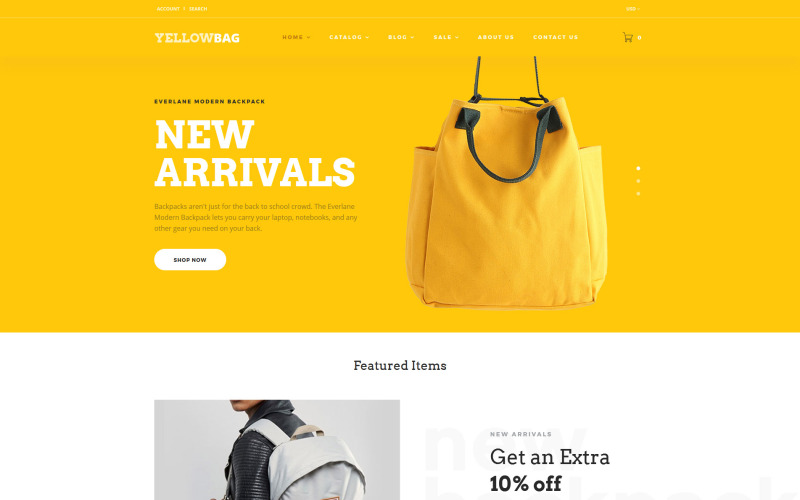 сумочка отзывчивая тема shopify