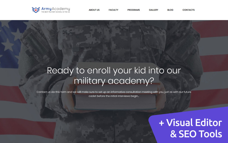 шаблон military academy moto cms 3