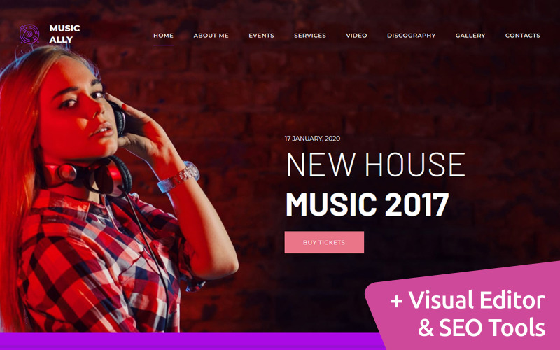 шаблон dj premium moto cms 3
