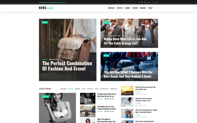новости и журнал wordpress тема