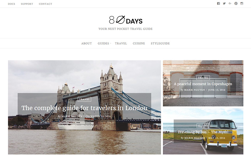 travel blog wordpress тема