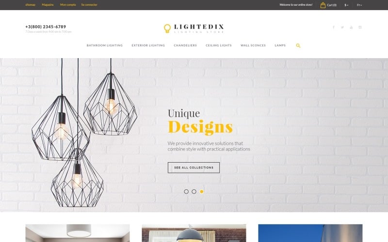 тема магазина освещения prestashop