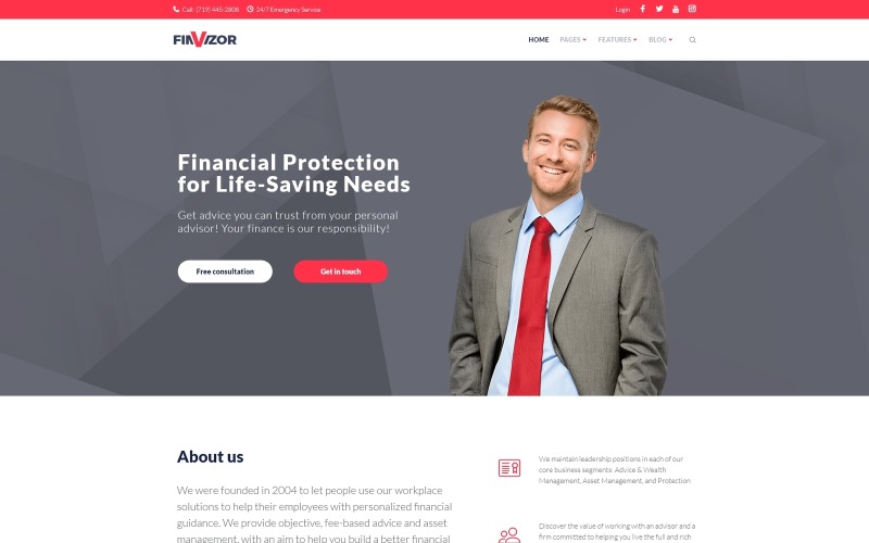 finvisor business consultant wordpress тема