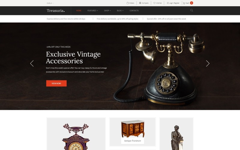 античная и винтажная тема woocommerce