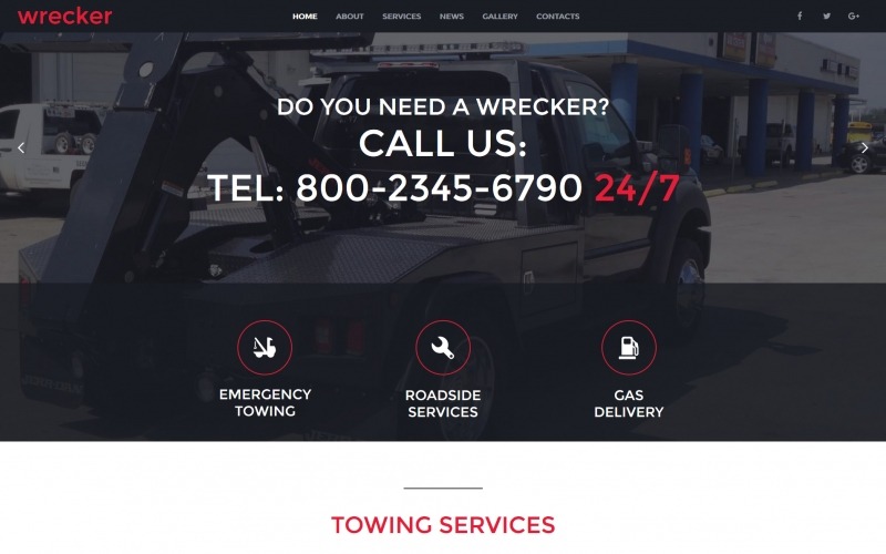 auto towing &amp; roadside services moto cms html template