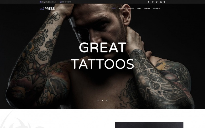 тату салон moto cms html шаблон