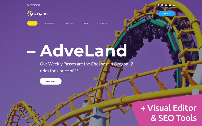 Amusement Park Moto CMS 3 Template
