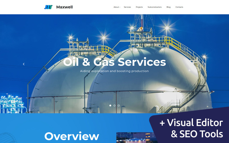 нефтегазовая компания moto cms 3 шаблон