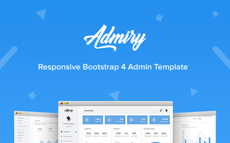 адаптивный шаблон администратора панели мониторинга bootstrap 4