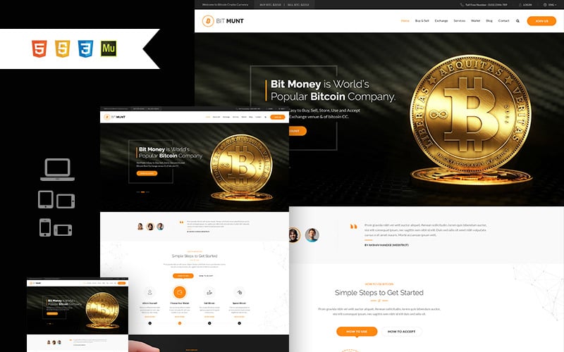 шаблон bitcoin crypto currency muse