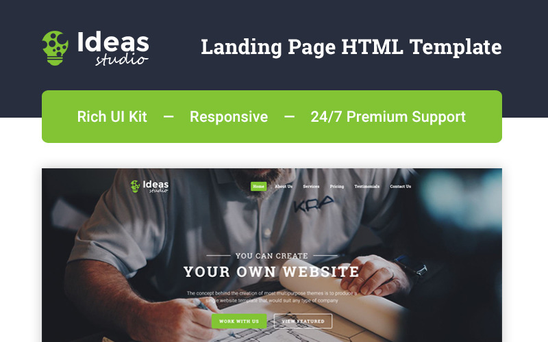 дизайн студия html5 шаблон целевой страницы