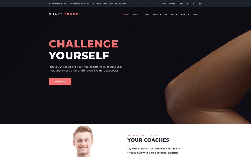 спортивная студия wordpress тема