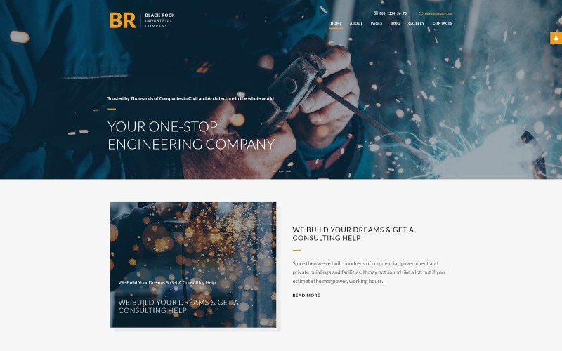 промышленная компания профессиональный шаблон parallax joomla