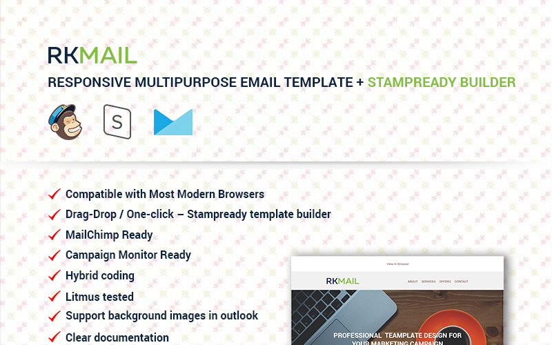 отзывчивый многоцелевой + stampready builder шаблон информационного бюллетеня