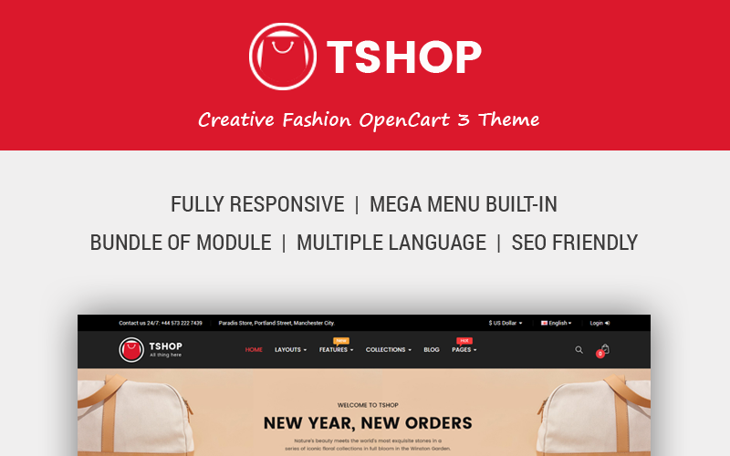модный магазин шаблон opencart