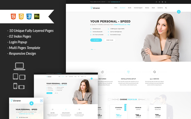 ultranet internet provider и digital network muse template