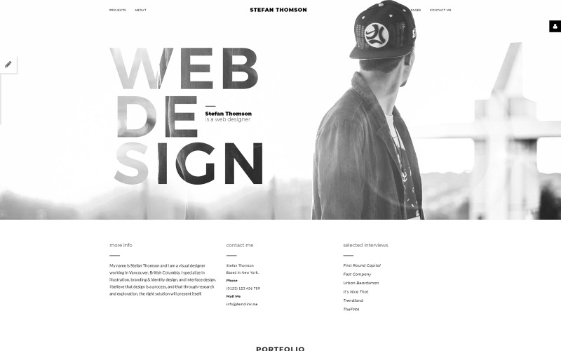 элегантный персональный веб-дизайнер портфолио joomla шаблон