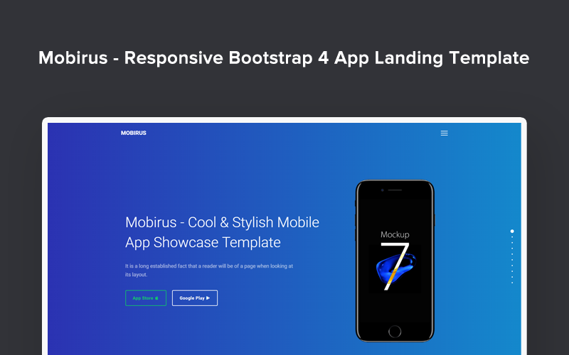 отзывчивый bootstrap 4 шаблон целевой страницы приложения