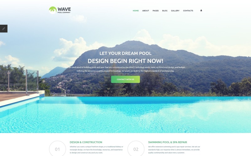 fancy swimming pool engineering company шаблон joomla