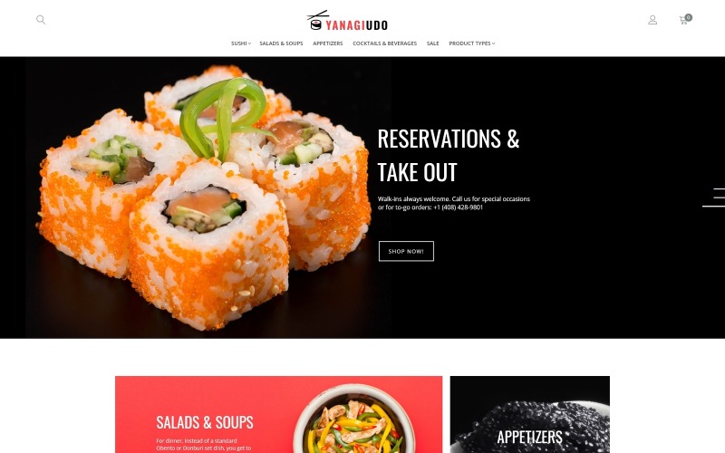 японский ресторан magento тема
