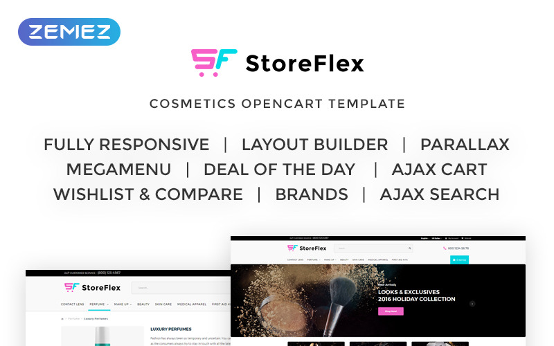cosmetics &amp; makeup opencart template