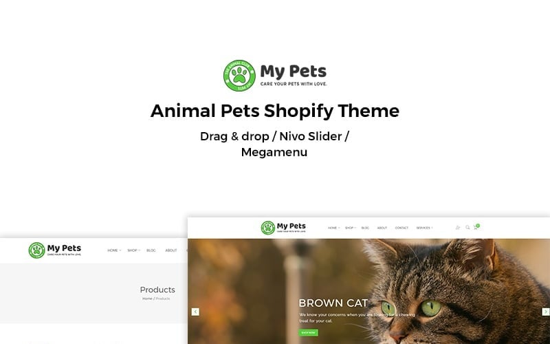 животные домашние животные shopify тема