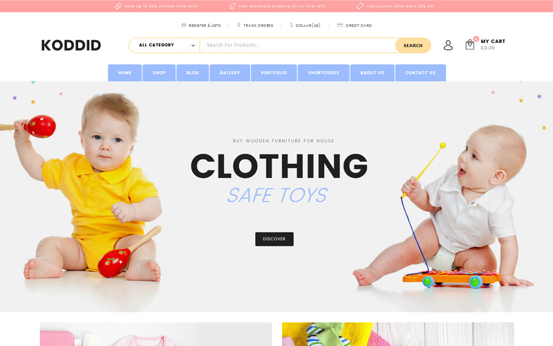 koddid kids woocommerce тема