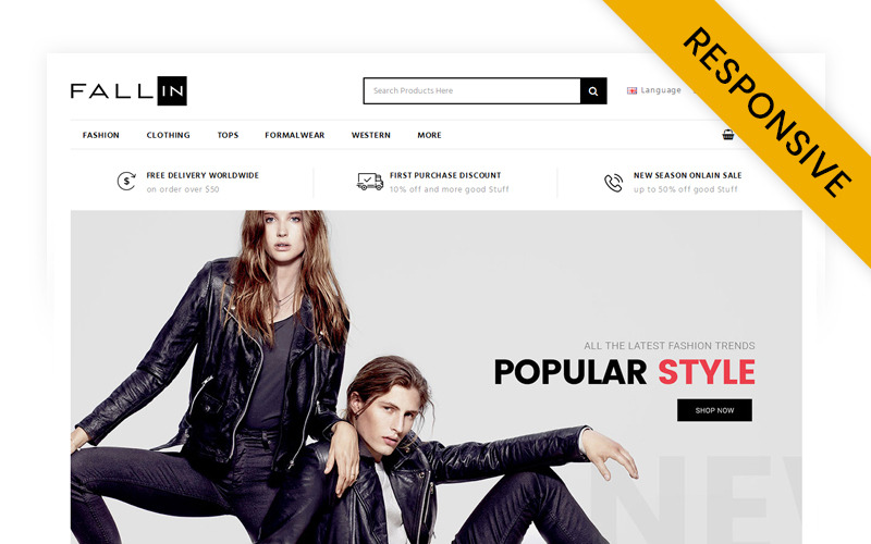 шаблон модного магазина opencart