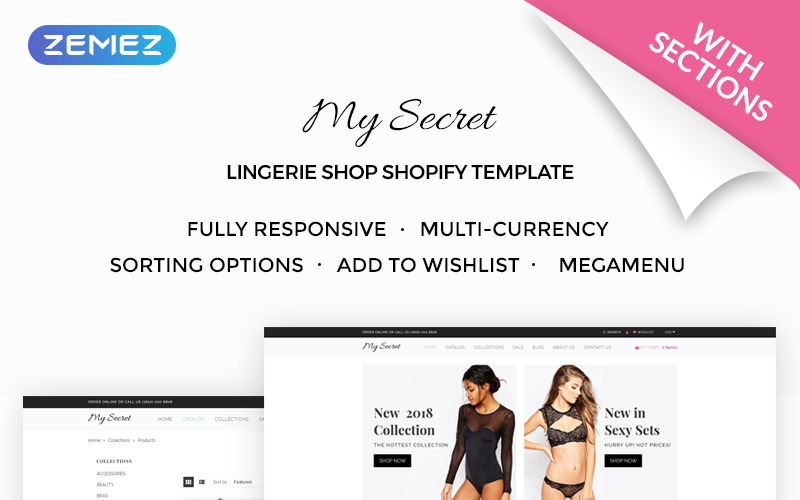 магазин нижнего белья shopify тема