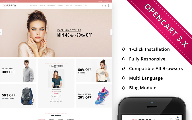 ontrack fashion отзывчивый шаблон opencart