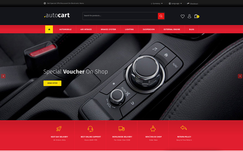 шаблон магазина запасных частей opencart