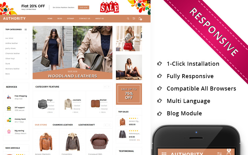 Leather Store Responsive OpenCart Template