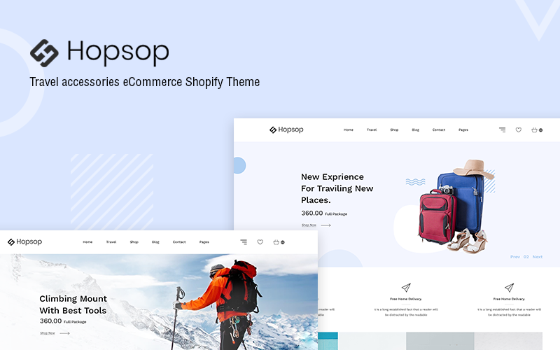 аксессуары для путешествий shopify тема
