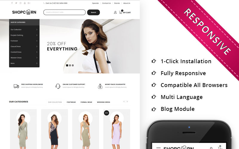 модный шаблон opencart