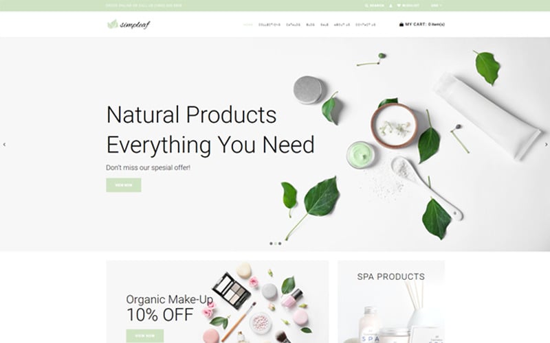 магазин органической косметики тема shopify