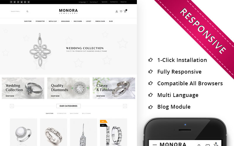 monora jewellery отзывчивый шаблон opencart