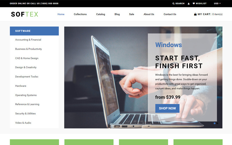 магазин программного обеспечения shopify тема