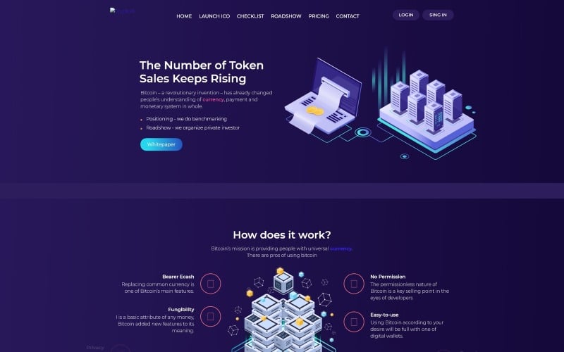 Cryptocurrency Transactions WordPress Elementor Theme