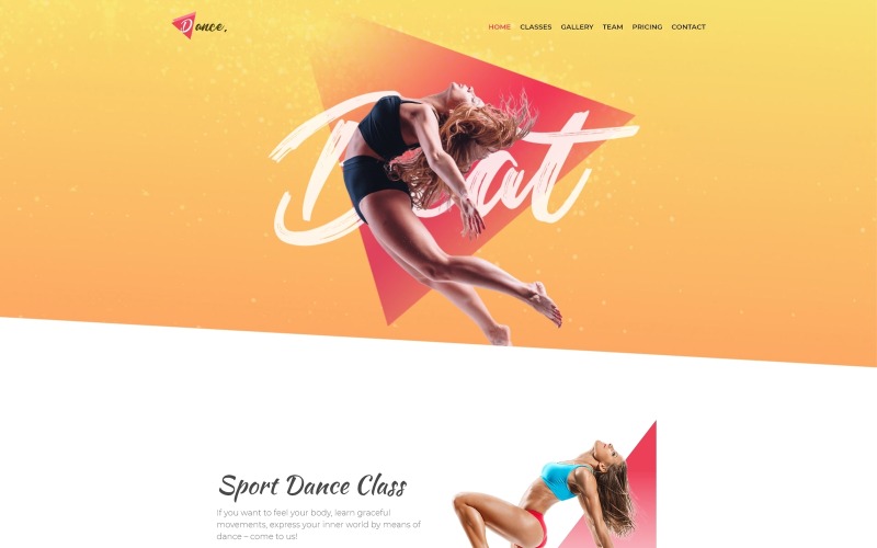 dance studio one page creative joomla шаблон