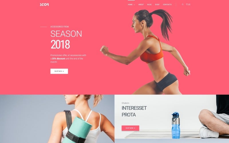 магазин аксессуаров для фитнеса универсальная классическая тема elementor woocommerce