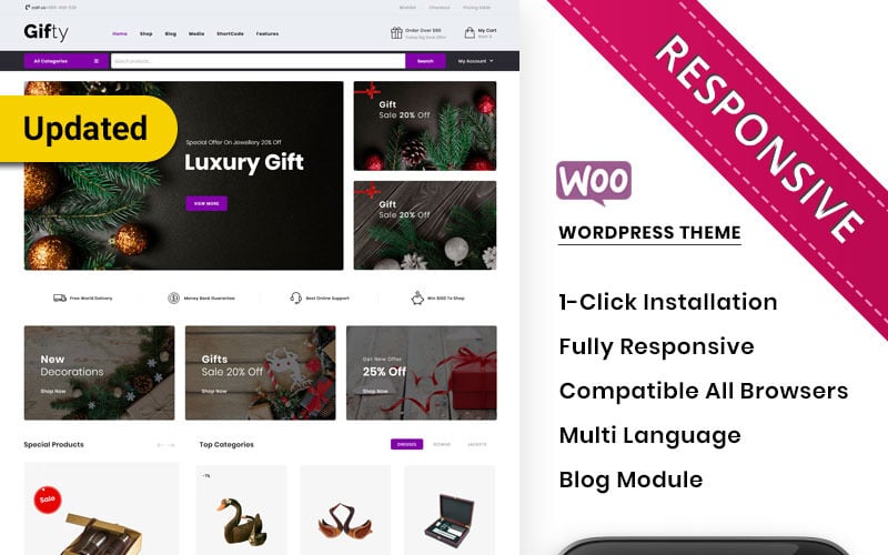 отзывчивая тема woocommerce для магазина подарков