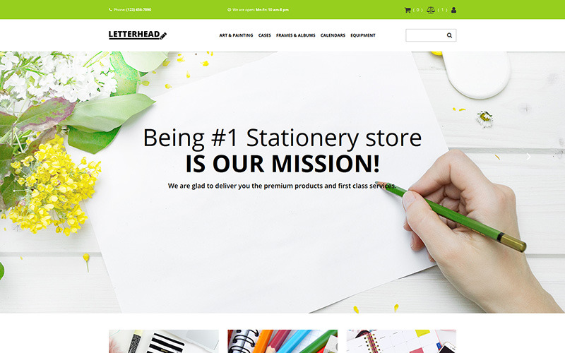 шаблон электронной коммерции stationery motocms