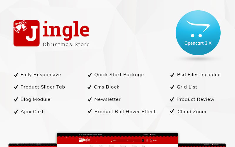 jingle gift store 3.x шаблон opencart