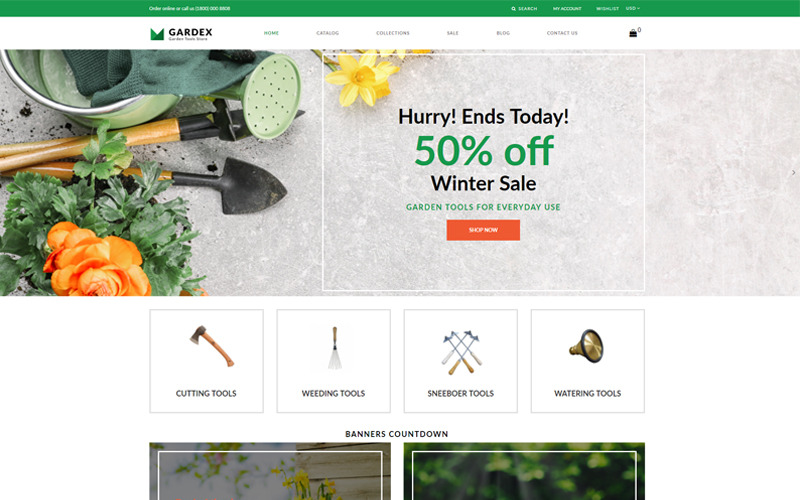 садоводство чистая тема shopify