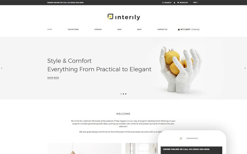 интерьер и мебель элегантная многостраничная тема shopify