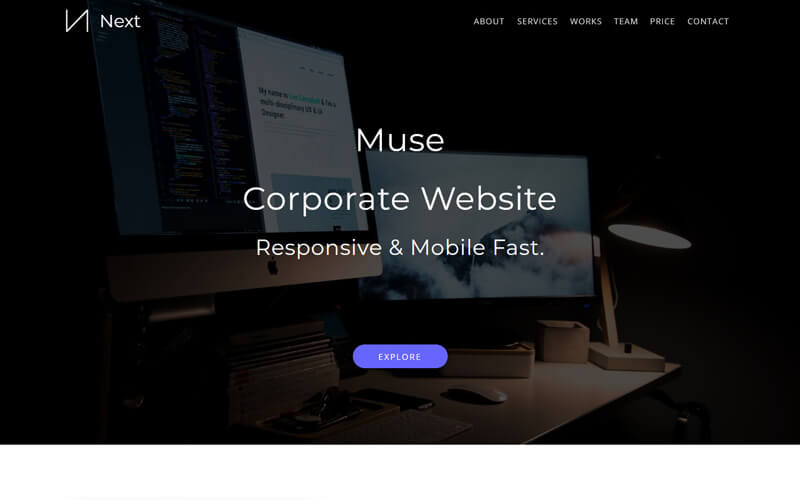 next creative portfolio muse template