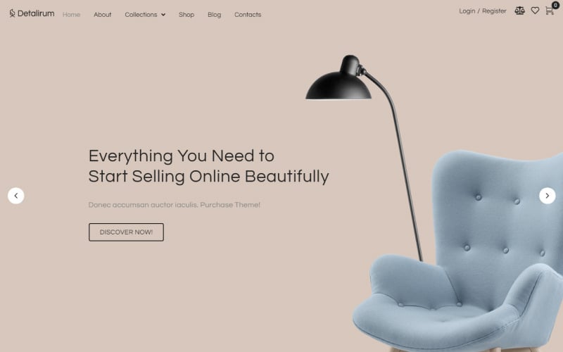 дизайн мебели ecommerce minimal elementor woocommerce theme