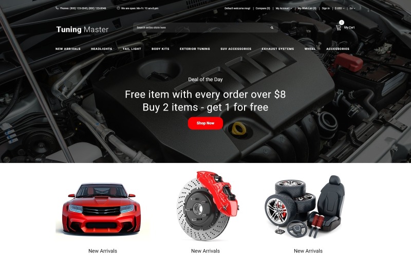 тюнинг автомобилей современный шаблон opencart