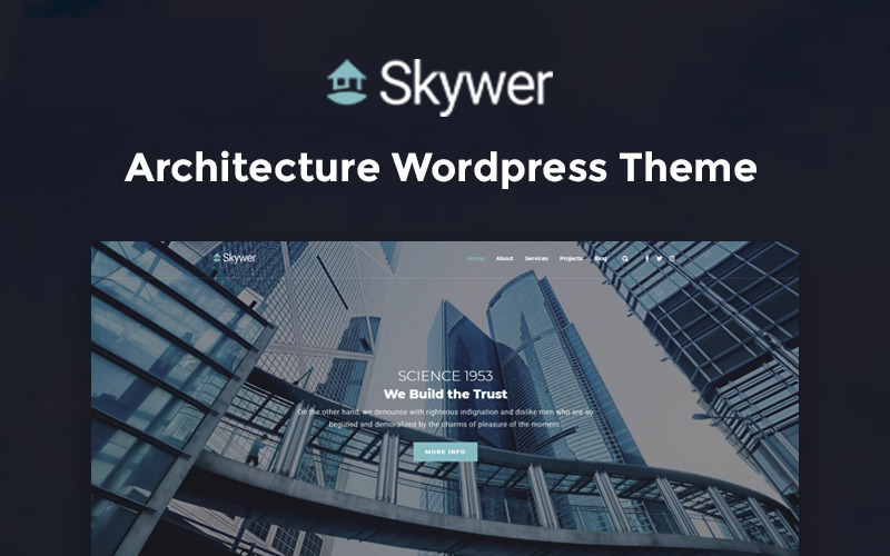 архитектура многофункциональная современная тема wordpress elementor